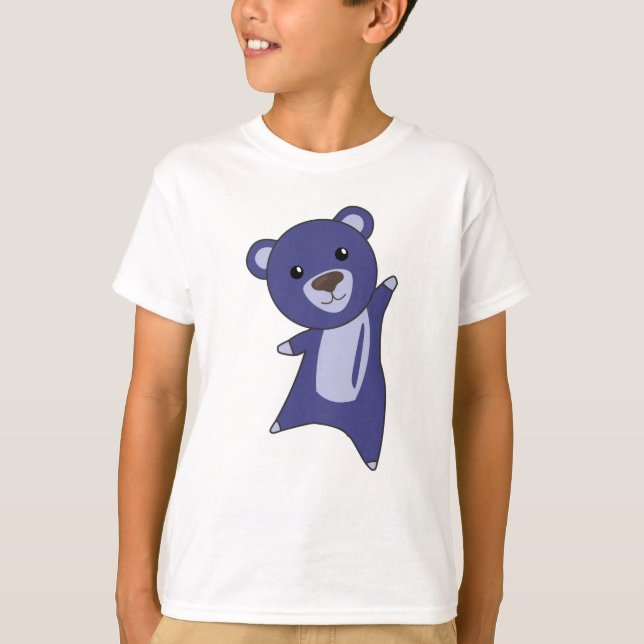 Camiseta Bear Teddy Bear Little Bear Blue Funny (Anverso)