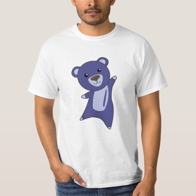 Camiseta Bear Teddy Bear Little Bear Blue Funny (Anverso)
