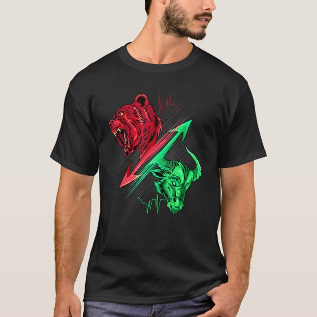 Camiseta Bear Vs. Criptodivisa De Análisis De Gráfico De Ex (Anverso)