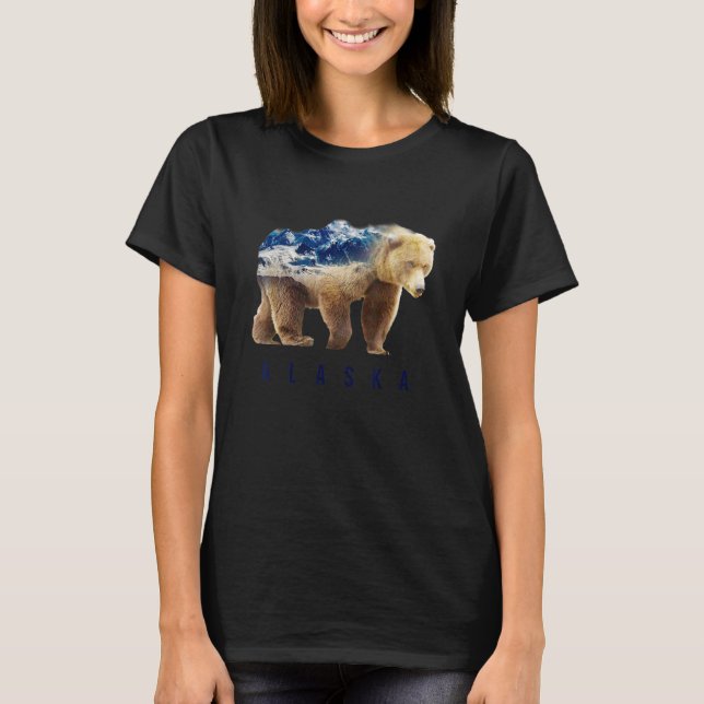 Camiseta Bear Wild Animal Snow Mountain October 18th Alaska (Anverso)