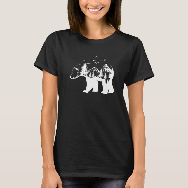 Camiseta Bear wilderness mountains and wild animals (Anverso)