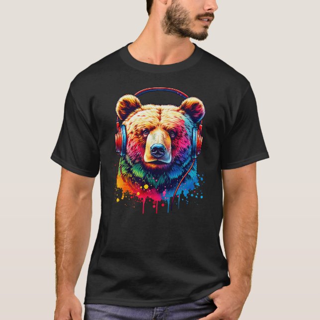 Camiseta Bear With Headphones (Anverso)