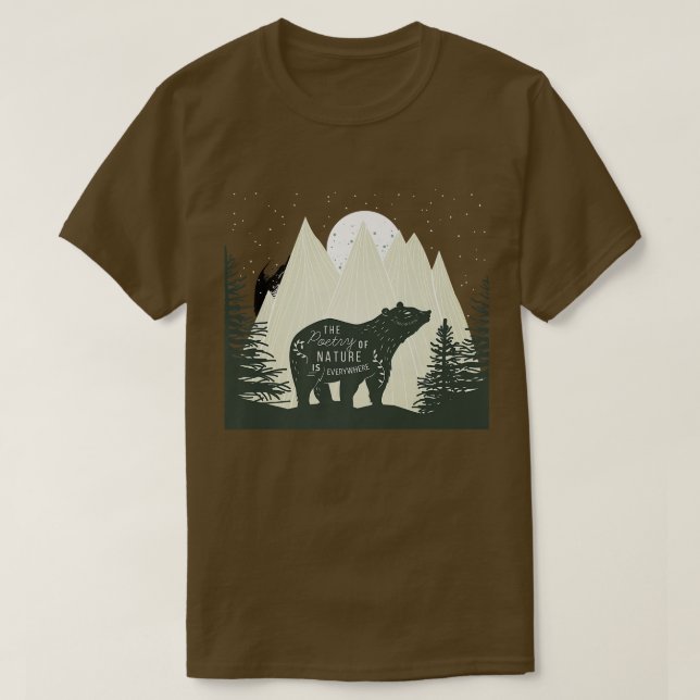 Camiseta Bear with Mountains and Forests - Wildlife - Natur (Diseño del anverso)