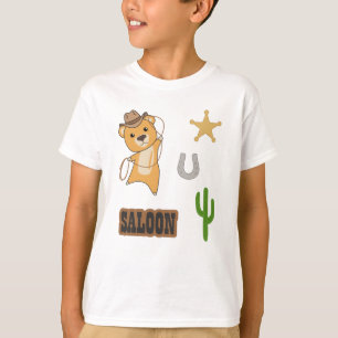 Camiseta Bear Yellow Cowboy Western Saloon Pegatina Pack