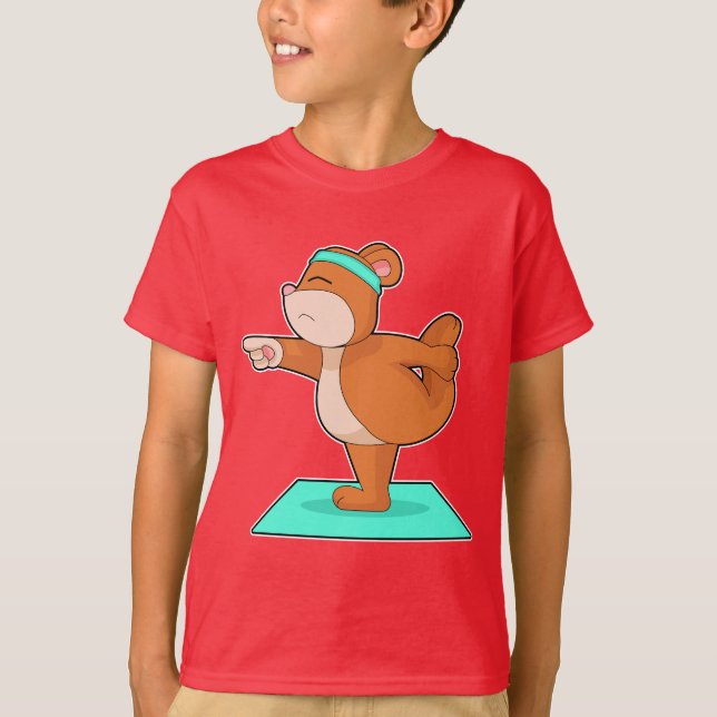 Camiseta Bear Yoga Fitness Gymnastics (Anverso)