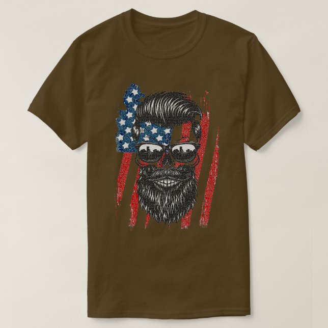 Camiseta Beard American Flag Classic TShirt (Diseño del anverso)