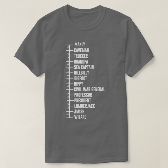 Camiseta Beard Chart (Diseño del anverso)