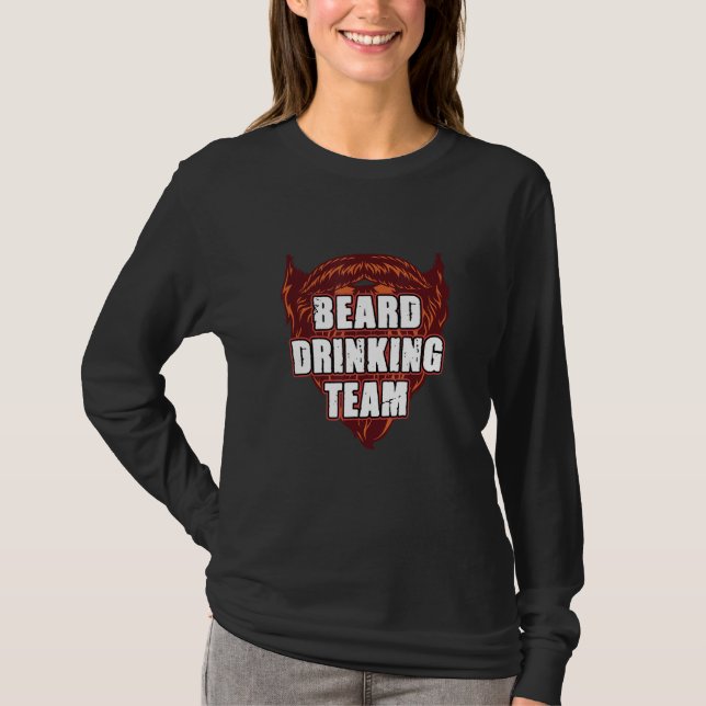 Camiseta Beard Drinking Team  Beer  Humor Drinker (Anverso)