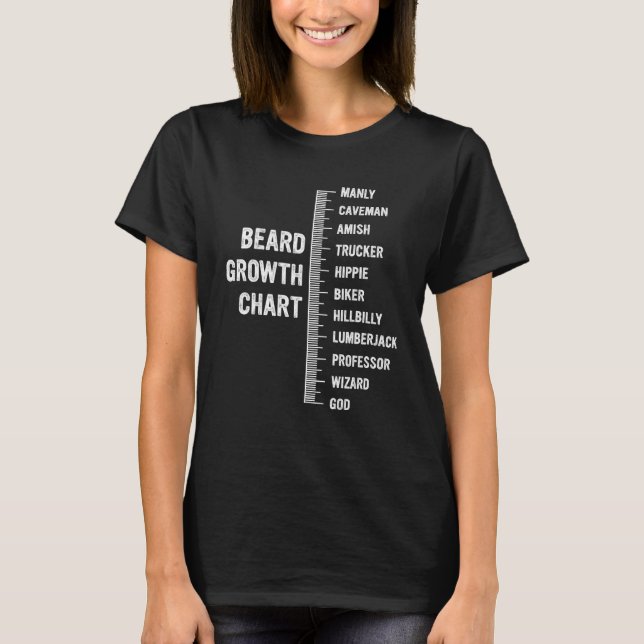 Camiseta Beard Growth Chart Manly  Beard Measurement (Anverso)