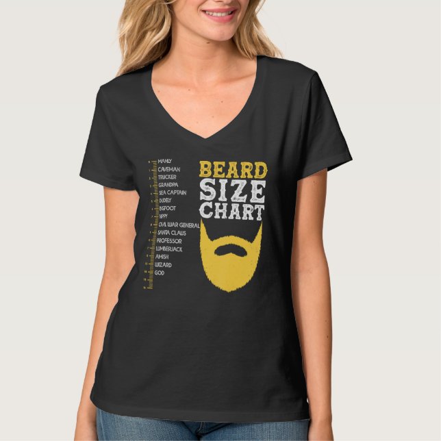 Camiseta Beard Measurement Char  Beard Length Growth Chart (Anverso)