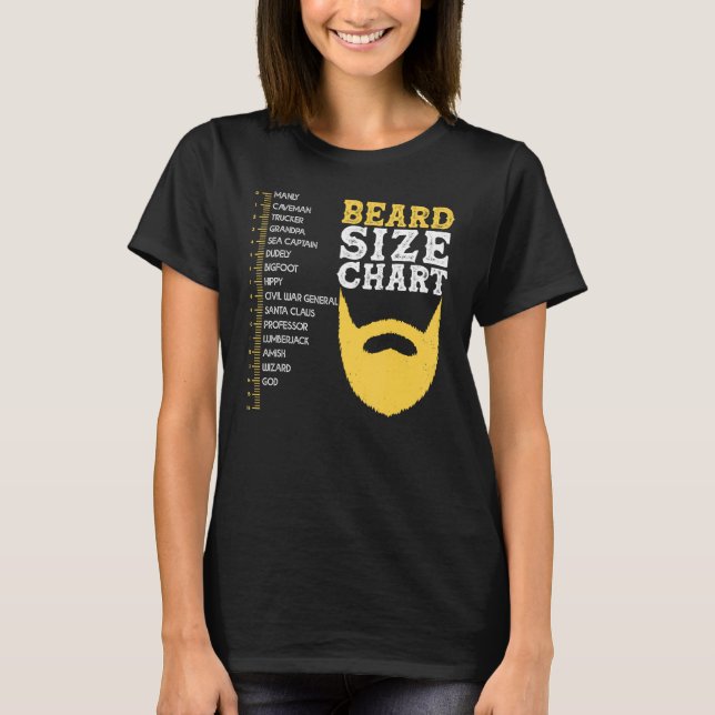 Camiseta Beard Measurement Char  Beard Length Growth Chart (Anverso)