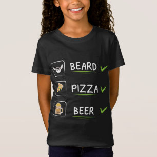 Camiseta Beard Pizza Beer Foodie Beares Hombre