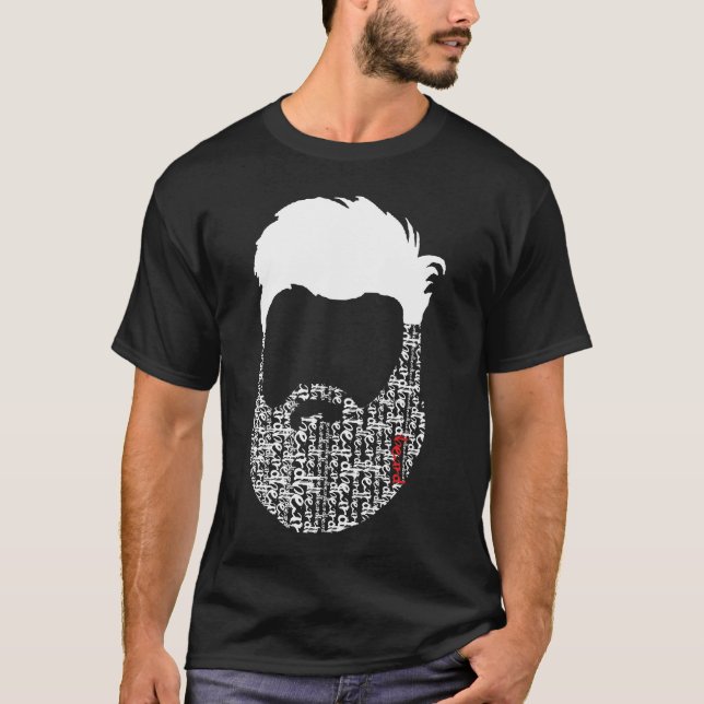 Camiseta beard rojo blanco (Anverso)