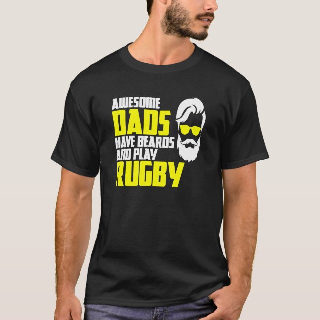 Camiseta Beard Rugby Saying Fathers Day Rugby (Anverso)
