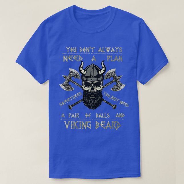 Camiseta Beard Viking Scull Vikings Ax (Diseño del anverso)