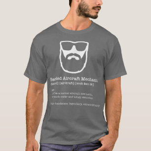 Camiseta Bearded Aircraft Mechanic  Airplane Maintenance Pl