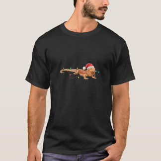 Camiseta Bearded Dragon Christmas Lights Holiday Reptile De