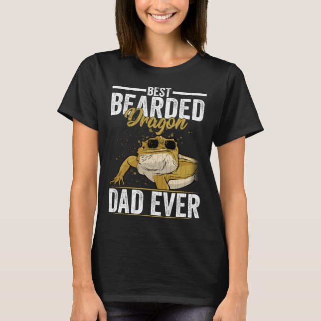 Camiseta Bearded Dragon Dad  Reptiles  Pet Reptile Graphic  (Anverso)
