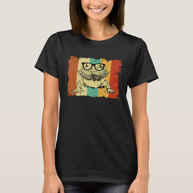 Camiseta Bearded Dragon Glasses Nerd  Animal Optician Vinta (Anverso)