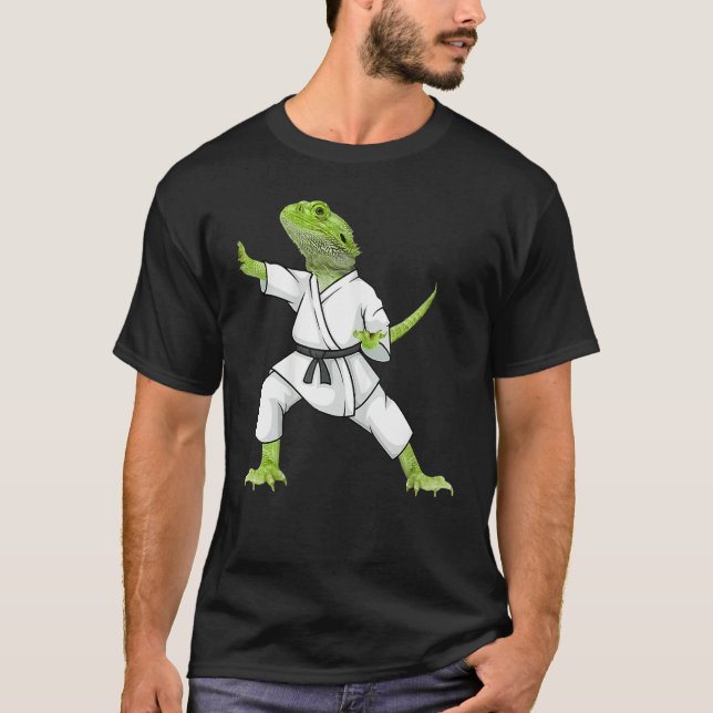 Camiseta Bearded Dragon Karate Lizard Reptile Animal Austra (Anverso)