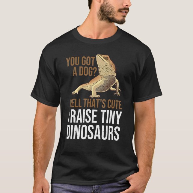 Camiseta Bearded Dragon  Men Women  I Raise Tiny Dinosaurs (Anverso)