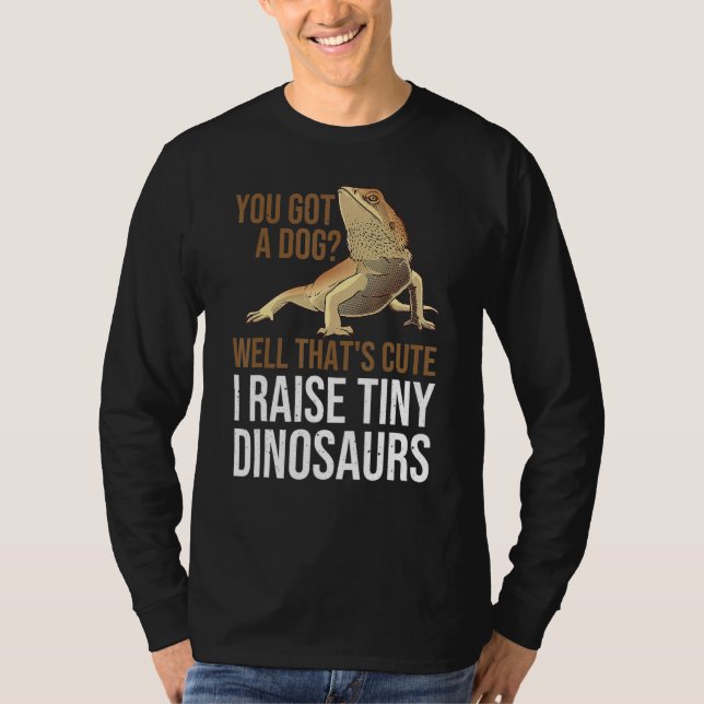Camiseta Bearded Dragon  Men Women  I Raise Tiny Dinosaurs (Anverso)