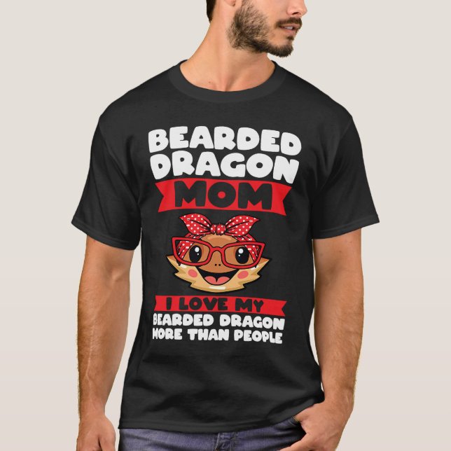 Camiseta bearded dragon mom I love my bearded dragon lizard (Anverso)