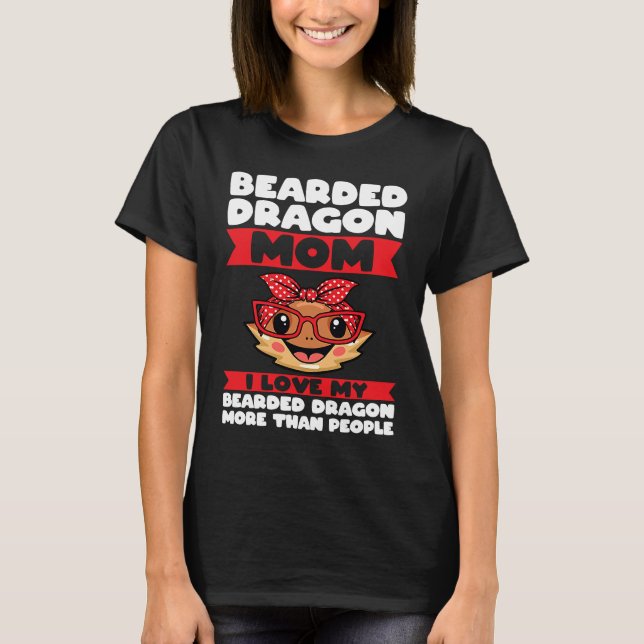 Camiseta bearded dragon mom I love my bearded dragon lizard (Anverso)