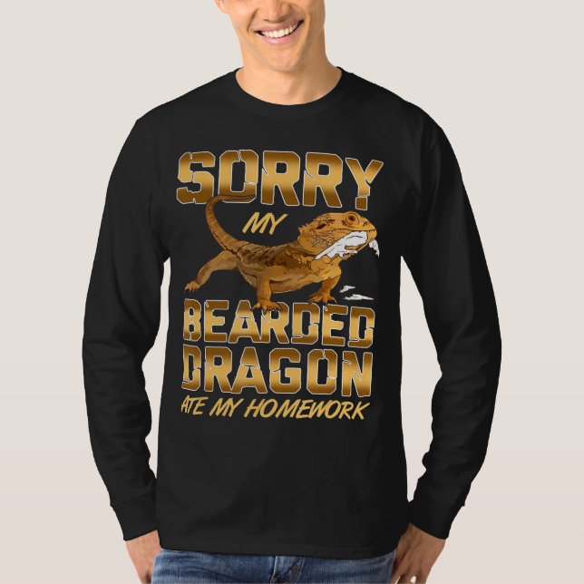 Camiseta Bearded Dragon My Bearded Dragon Ate My Homework T (Anverso)