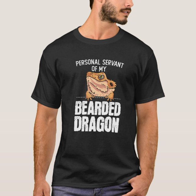 Camiseta Bearded Dragon Personal Sirviente De Mi DRA Con Ca (Anverso)
