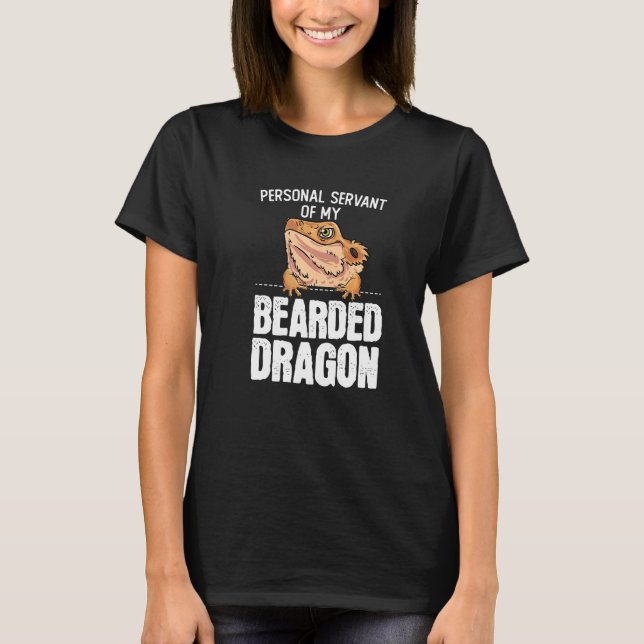 Camiseta Bearded Dragon Personal Sirviente De Mi DRA Con Ca (Anverso)