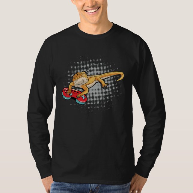 Camiseta Bearded Dragon Playing Video Game Reptiles Gamer C (Anverso)
