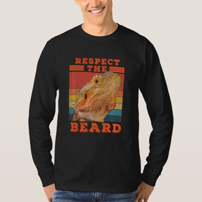 Camiseta Bearded Dragon Respect The Beard Lizard And Reptil (Anverso)