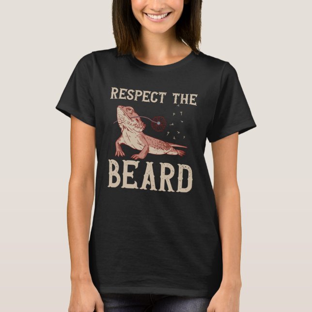 Camiseta Bearded Dragon Respect The Beard Reptiles Lizard (Anverso)