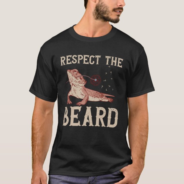 Camiseta Bearded Dragon Respect The Beard Reptiles Lizard (Anverso)