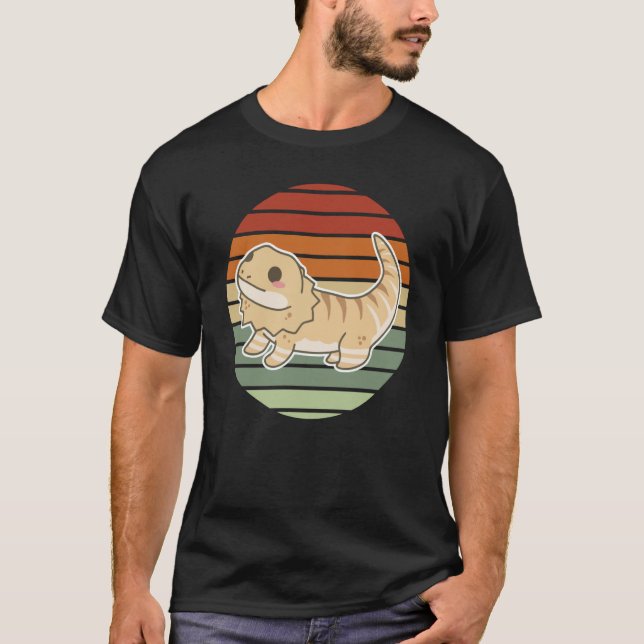 Camiseta Bearded Dragon Retro Sunset Cool Bearded Dragon (Anverso)