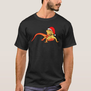 Camiseta Bearded Dragon Santa Hat Christmas Pagona Lizard R