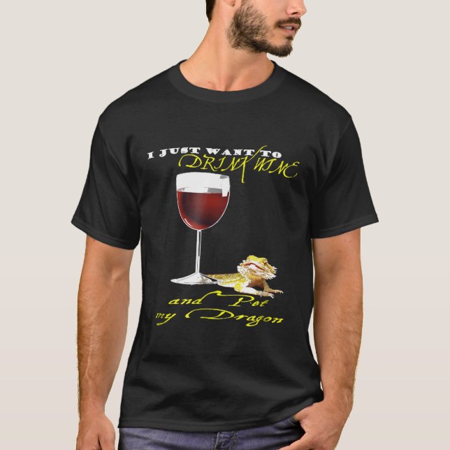 Camiseta Bearded Dragon Shirt que quiero beber Mascota de v (Anverso)