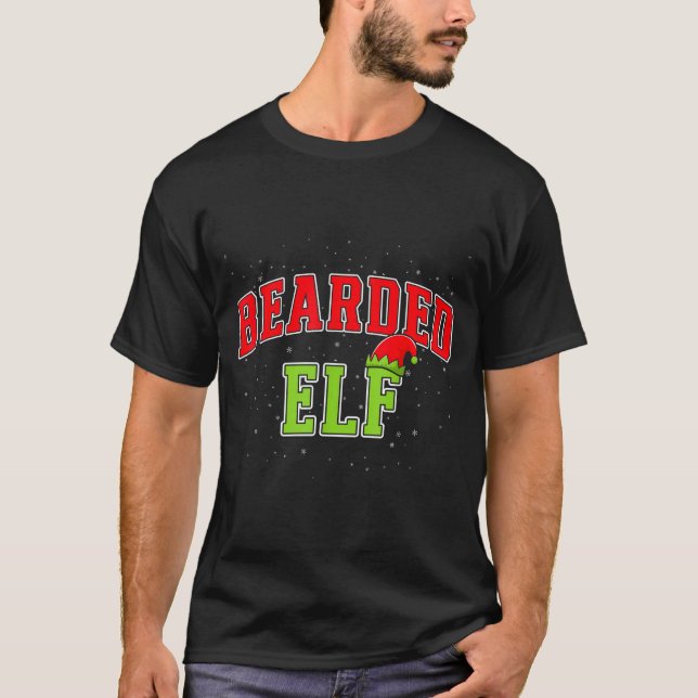 Camiseta Bearded Elf Christmas Family Matching Group Xmas  (Anverso)
