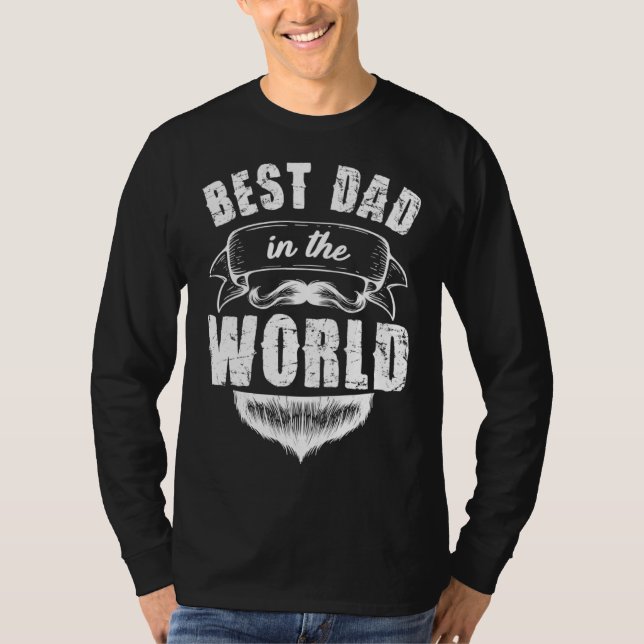 Camiseta Bearded Papa Moustache Bester Papa for World Fathe (Anverso)