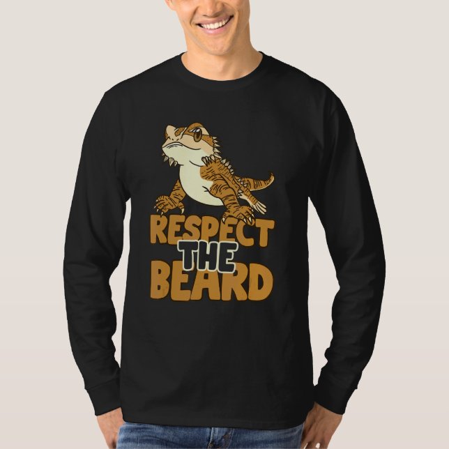 Camiseta Bearded Respect The Beard Dragon Lizard (Anverso)