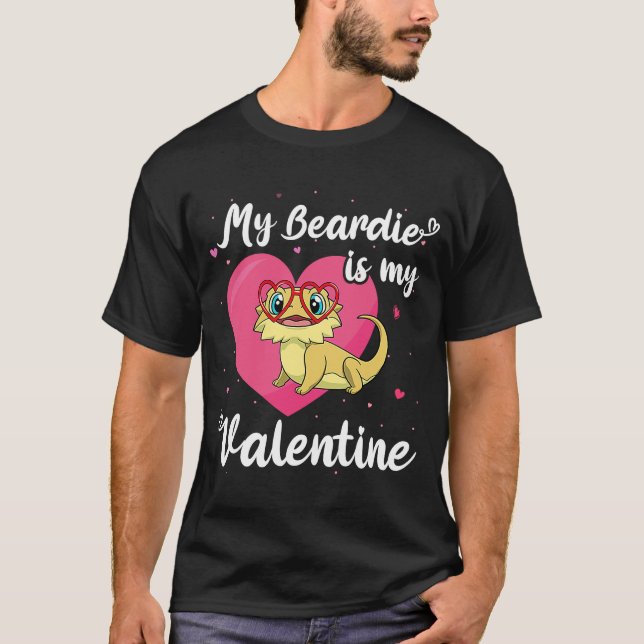 Camiseta Beardie Cute Lizard, Día de San Valentín de Dragón (Anverso)