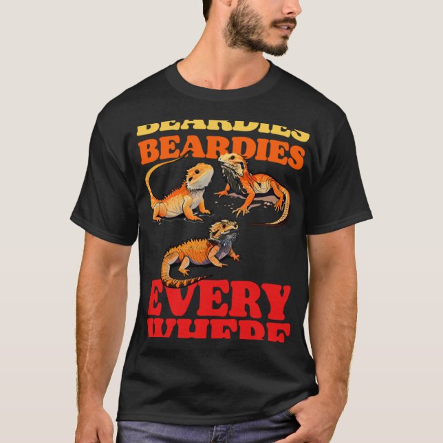 Camiseta Beardies Beardies Everywhere  Bearded Dragon Pet L (Anverso)