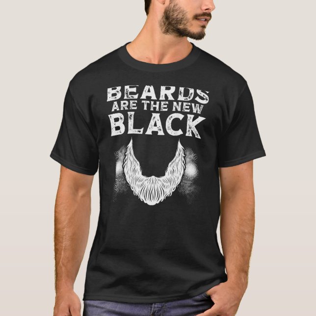 Camiseta Beards Are The New Black Backprint Beard (Anverso)