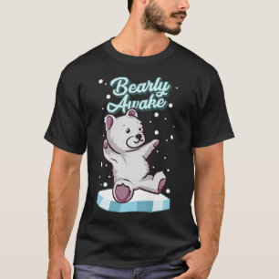 Camiseta Bearly Awake Cubo Polar Oso Cub Gracioso Animal Pu