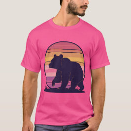 Camiseta Bearly Awake - Funny Diseño Retro Bear Sunset