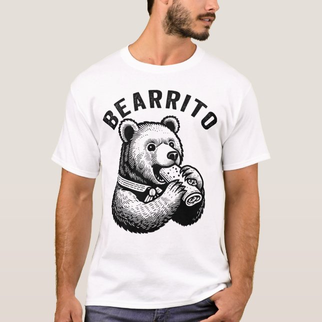 Camiseta Bearrito Bear Eating a Burrito, Mexican Food (Anverso)
