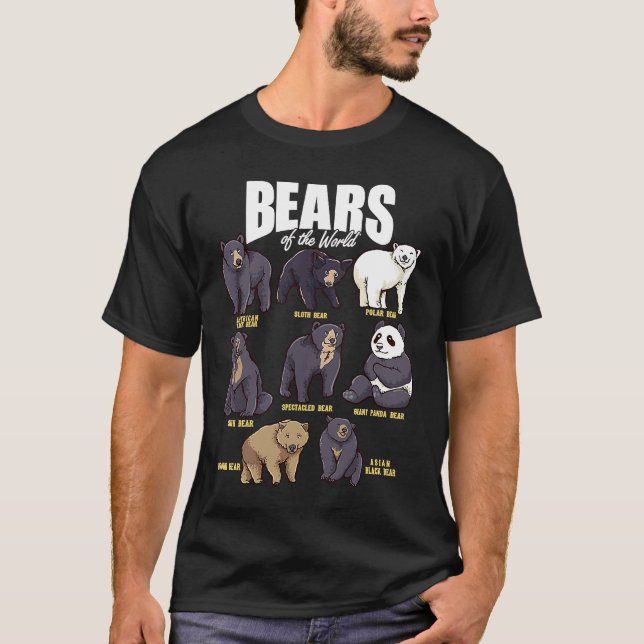 Camiseta Bears Animals of the World Wildlife Zoo Animal Bea (Anverso)