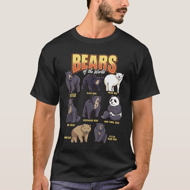 Camiseta Bears Animals of the World Wildlife Zoo Animal Bea (Anverso)