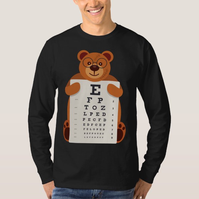 Camiseta Bears Baby Bear Holding Eye Chart Artistic Opticia (Anverso)